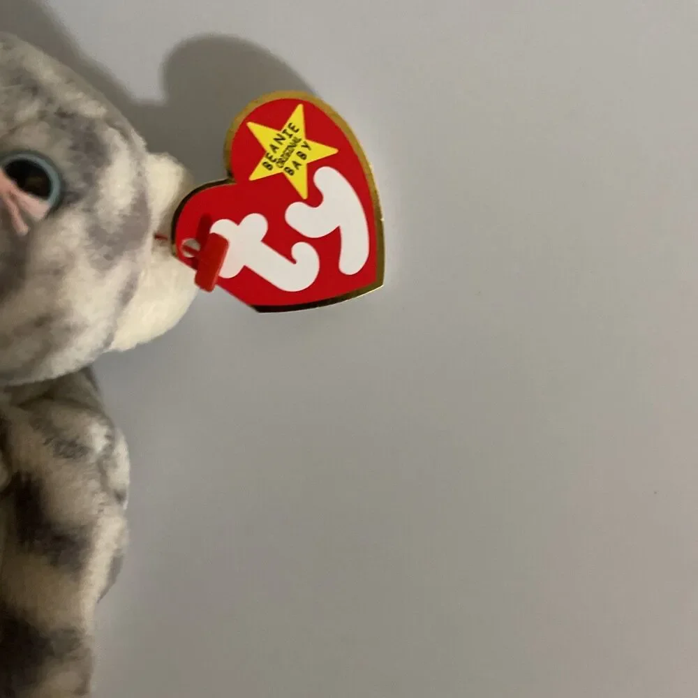TY BEANIE BABY SILVER THE CAT 1999 PE FILLED PLUSH TOY NWT